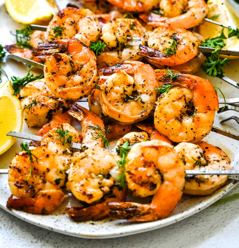 Garlic Herb Grilled Shrimp Skewers » Kay's Clean Eats