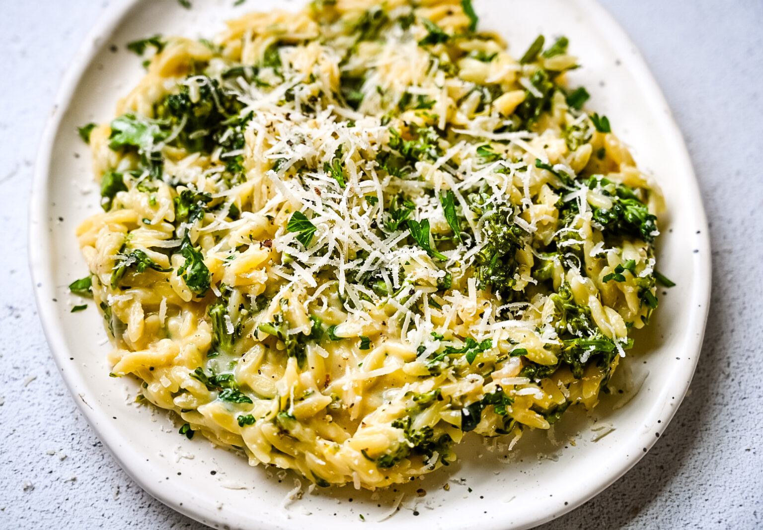 Creamy Broccoli Orzo » Kay's Clean Eats